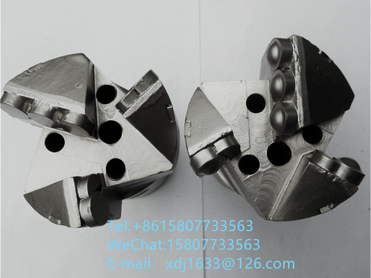 75mm جر الماس PDC مثقاب ثلاثة أجنحة لمنجم الفحم وثقب الحفر